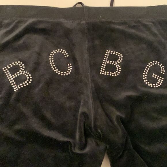 BCBG Maxazria Velour Black Sweatpants Size M - Picture 8 of 9